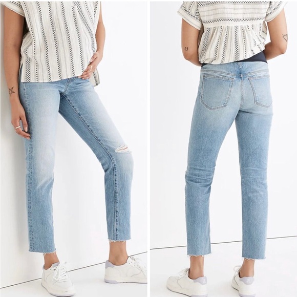 ▫️Madewell Maternity Over-the-Belly Perfect Vintage Jeans in Coney Wash - Picture 1 of 9